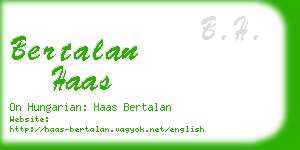 bertalan haas business card